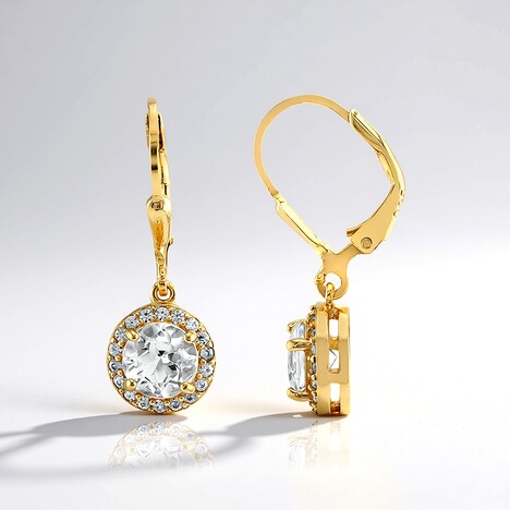 Orecchini in argento con Topazio Bianco
