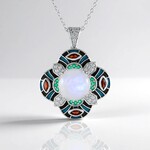 Collana in argento con Pietra di Luna Arcobaleno (Adela Silber)