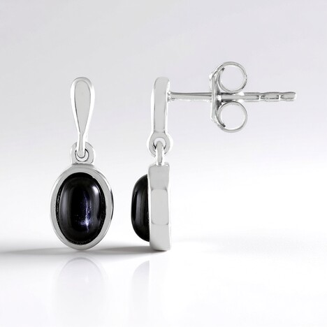 Orecchini in argento con Diopside Stellato d'India