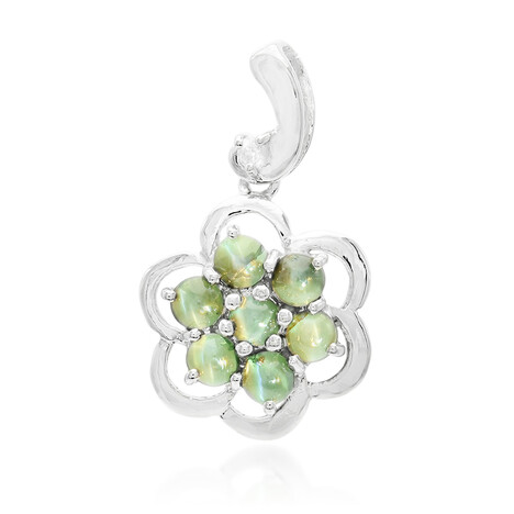 Zilveren hanger met kattenoog-alexandrietstenen