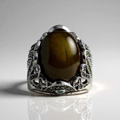 Anello in argento con Labradorite (Annette classic)