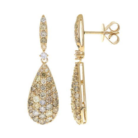18K SI2 Fancy Diamond Gold Earrings (CIRARI)