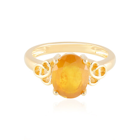 Gelber Madagaskar-Saphir-Silberring