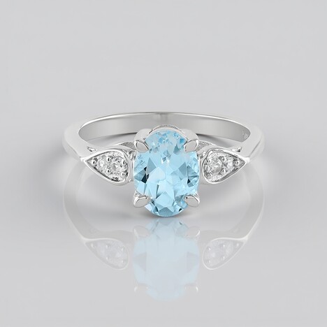 Bague en argent et Topaze bleu ciel