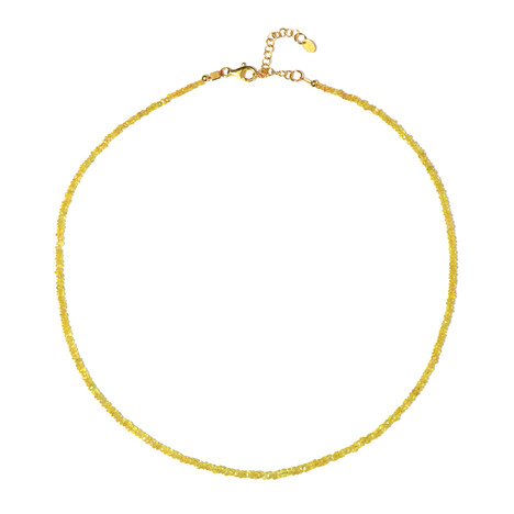 Zilveren halsketting met gele saffieren