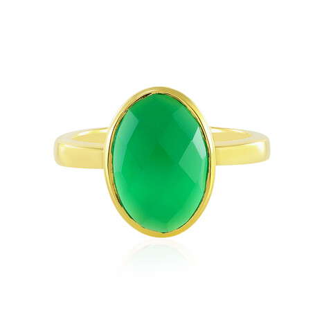Anello in argento con Onice Verde