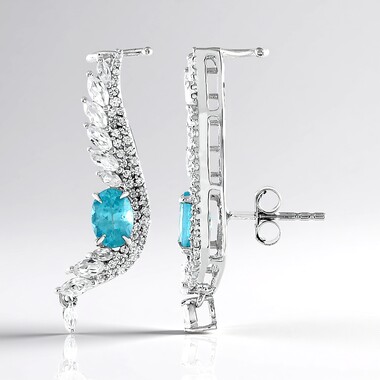 Orecchini in argento con Apatite Blu (de Melo)