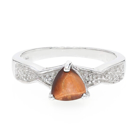 Anello in argento con Occhio di Tigre Rosso