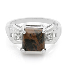 Mahagoni-Obsidian-Silberring