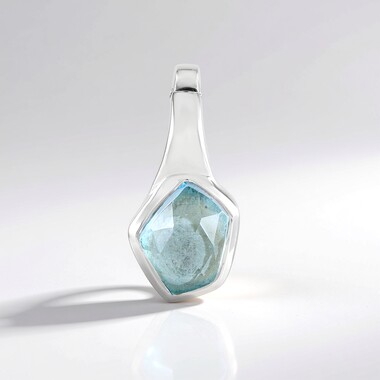 Zawieszka ze srebra rodowanego - Topaz błękitny Sky Blue (MONOSONO COLLECTION)
