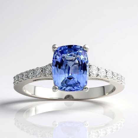 Anello in oro con Zaffiro Ceylon Blu (CIRARI)