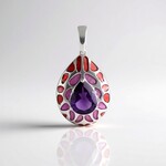 Ciondolo in argento con Ametista (Adela Silber)