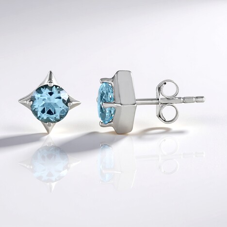 Orecchini in argento con Topazio Blu Cielo