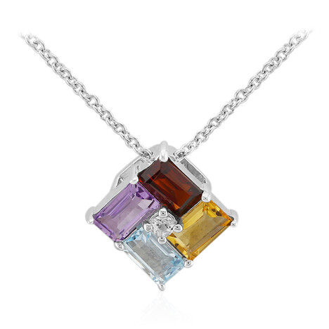 Edelstein-Silberhalskette