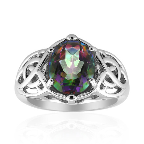 Grüner Mystik-Quarz-Silberring