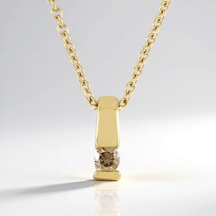 Collana in argento con Diamante Cioccolato I2