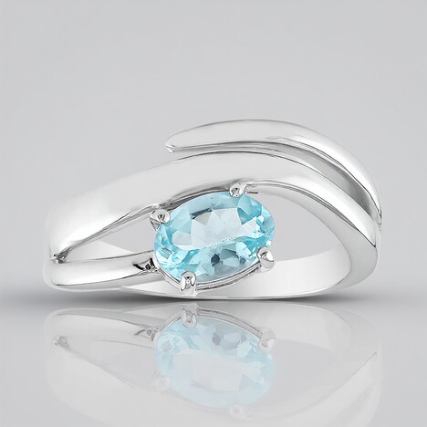 Anello in argento con Apatite Blu