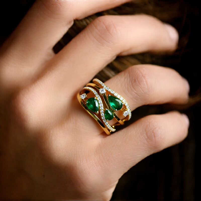 AAA-Sambia-Smaragd-Goldring (CIRARI)