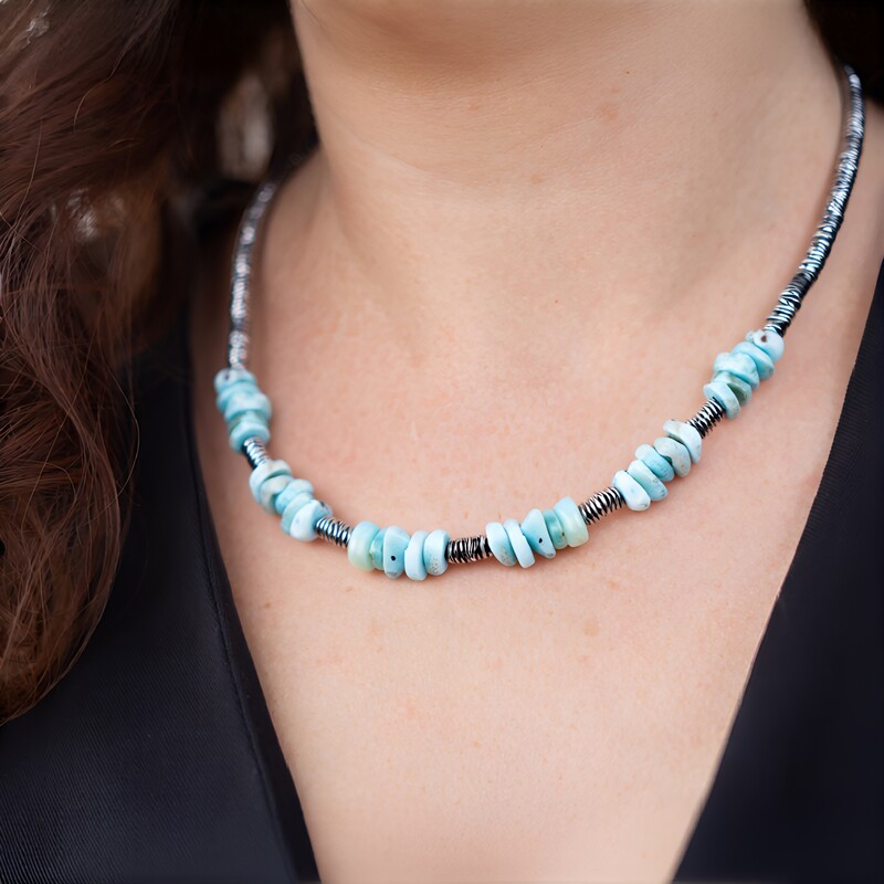 Collana in argento con Larimar