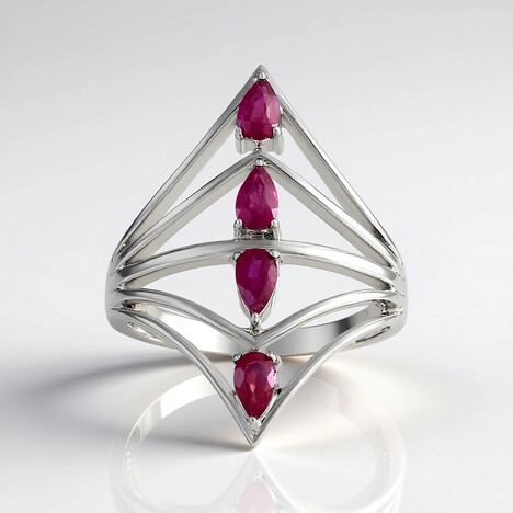 Bague en argent et Rubis de Madagascar