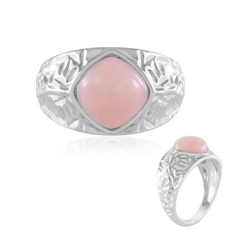 Zilveren ring met een roze opaal (de Melo)