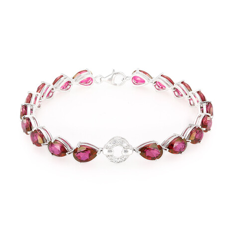 Cherry Topaz Silver Bracelet