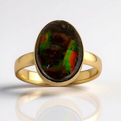 Anello in argento con Ammolite