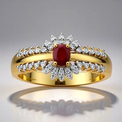 Anello in oro con Berillo Rosso