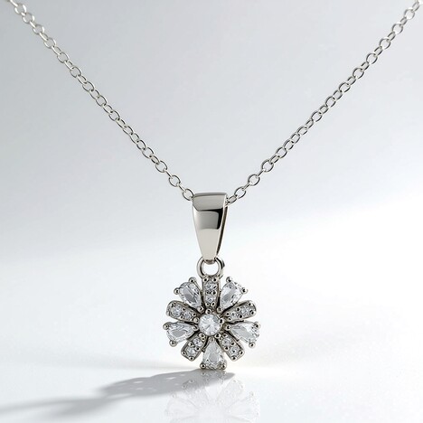 Collana in argento con Topazio Bianco