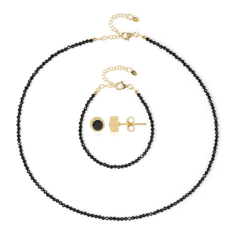 Parure en argent et Spinelle noir