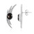 Boucles d'oreilles en argent et Saphir étoilé noir (de Melo Essence)