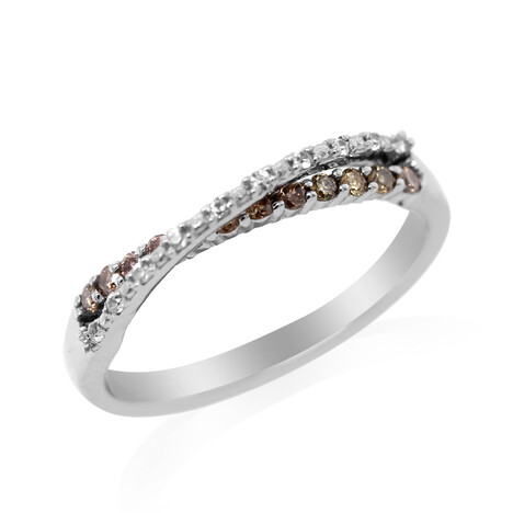 Anello in argento con Diamante Champagne I2