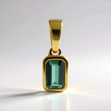 Ciondolo in argento con Tormalina Verde di Benedito (Adela Silber)