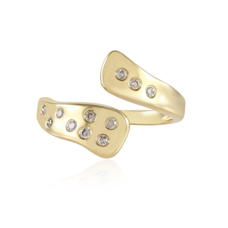 Zilveren ring met I2 Bruine Diamanten