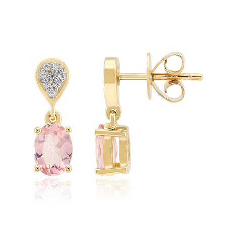 Pendientes en oro con Morganita de Marropino