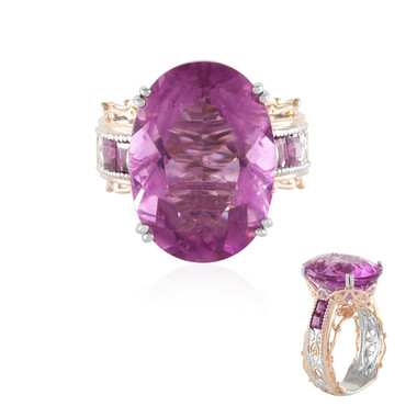 Pinkfarbener Fluorit-Silberring (Gems en Vogue)