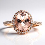 Anello in oro con Morganite AAA