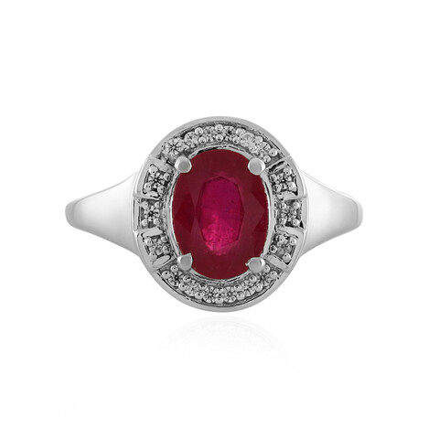 Zilveren ring met een Madagaskar Robijn