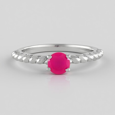 Anello in argento con Calcedonio Rosa