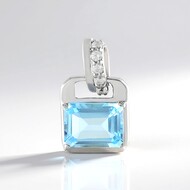 Sky Blue Topaz Silver Pendant