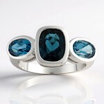 Anello in argento con Topazio Blu Londra (Pallanova)