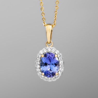 Colgante en oro con Tanzanita