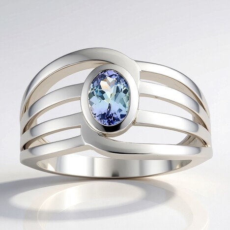 Anello in argento con Tanzanite Lilla Non Riscaldata