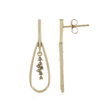 I2 Schokoladen-Brillant-Goldohrringe