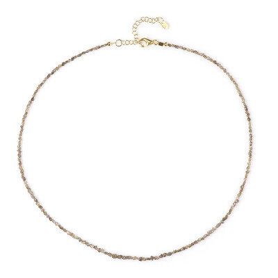 Zilveren halsketting met Champagne Diamanten
