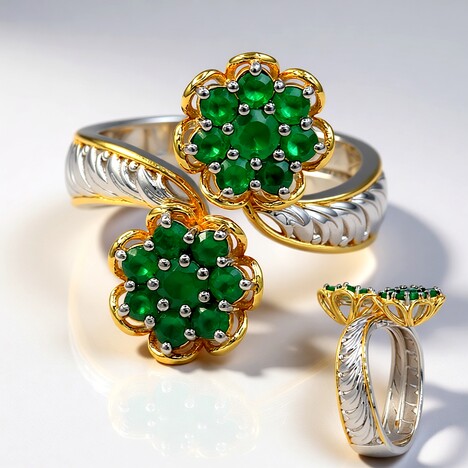 Bague en argent et Emeraude de Zambie (Gems en Vogue)