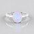 Bague en argent et Pierre de Lune arc-en-ciel