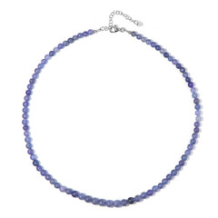 Zilveren halsketting met tanzanieten