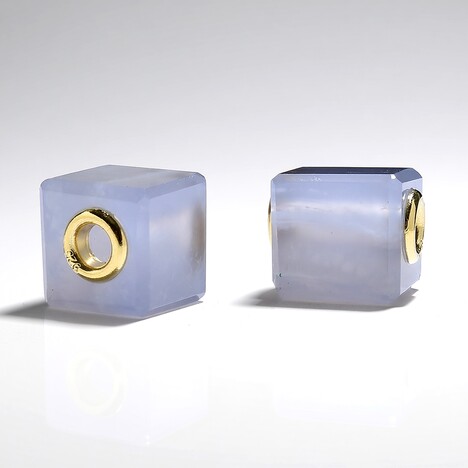 Ciondolo in argento con Calcedonio Blu (MONOSONO COLLECTION)