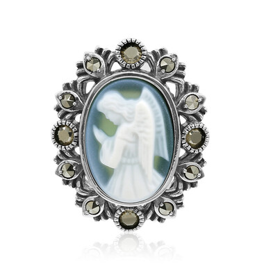 Colgante en plata con Ágata verde